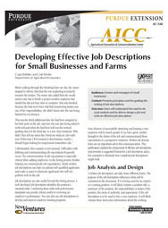 Developing Effective Job Descriptions for Small Businesses and Farms